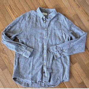 Taylor Stitch Shirt Mens Size 46 Gray Heavy Weight Button Down Long Sleeve